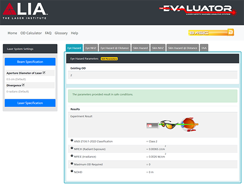 Screenshot of the Basic version of The Evaluator.