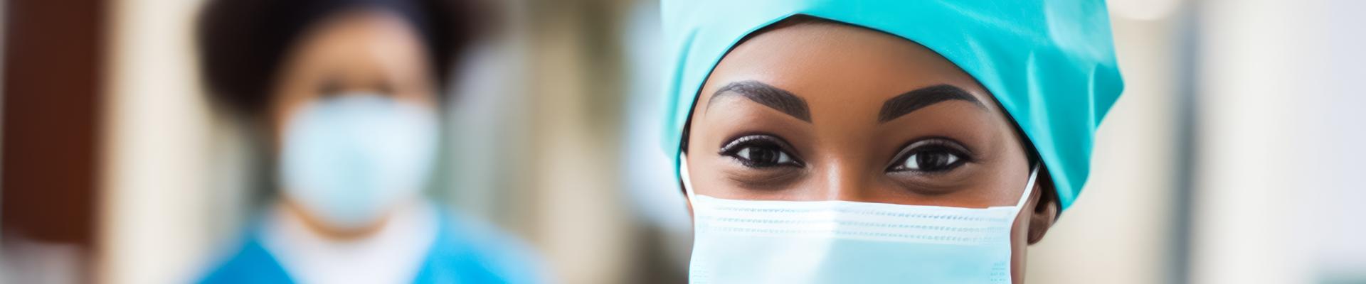 Nurse in Scrubs with Facemask