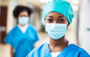 Nurse in Scrubs with Facemask